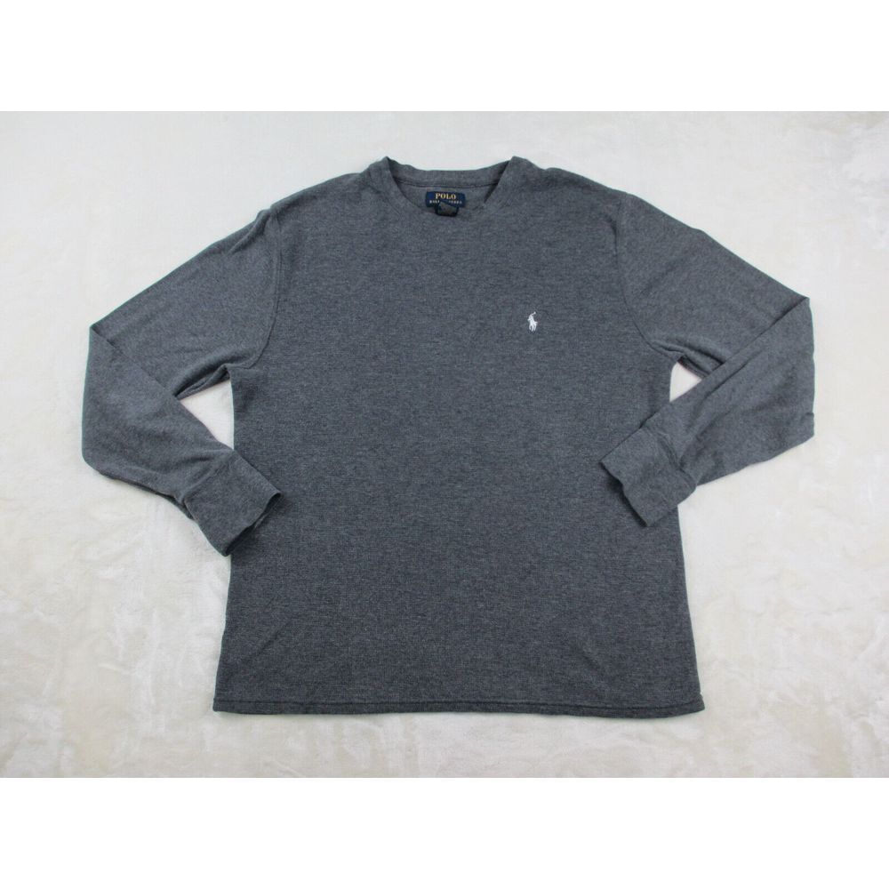 Ralph Lauren Shirt Mens‎ Extra Large Gray Pony Long Sleeve Waffle Knit Thermal